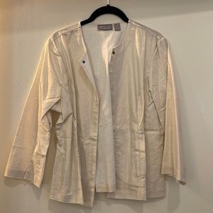 CHICO’S Gold-Cream shimmer jacket